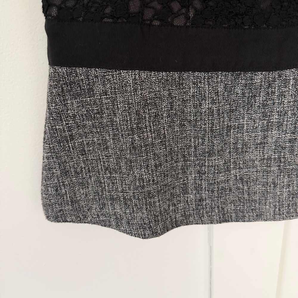 Ann Taylor Women's Top Sleeveless Lace Tweed Peplum Preppy‎ Black Gray Size 6 - Picture 5 of 8